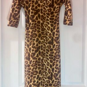 Snap Leopard Print Midi Dress